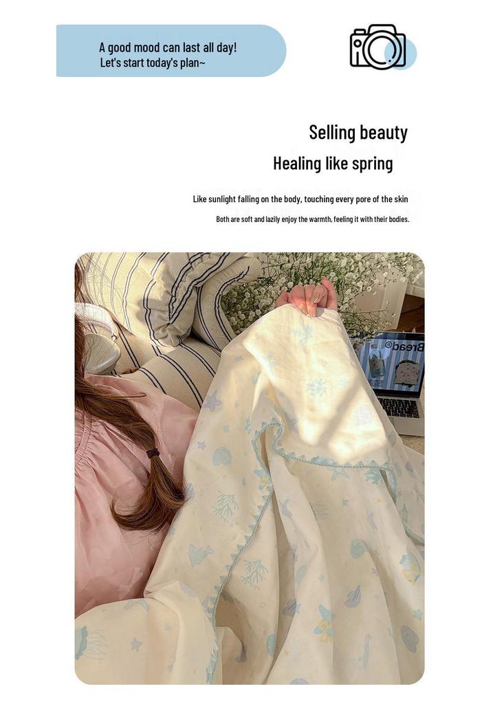 Pure Cotton Double Layer Gauze Blanket - Home & Bedroom Summer Quilt for Children