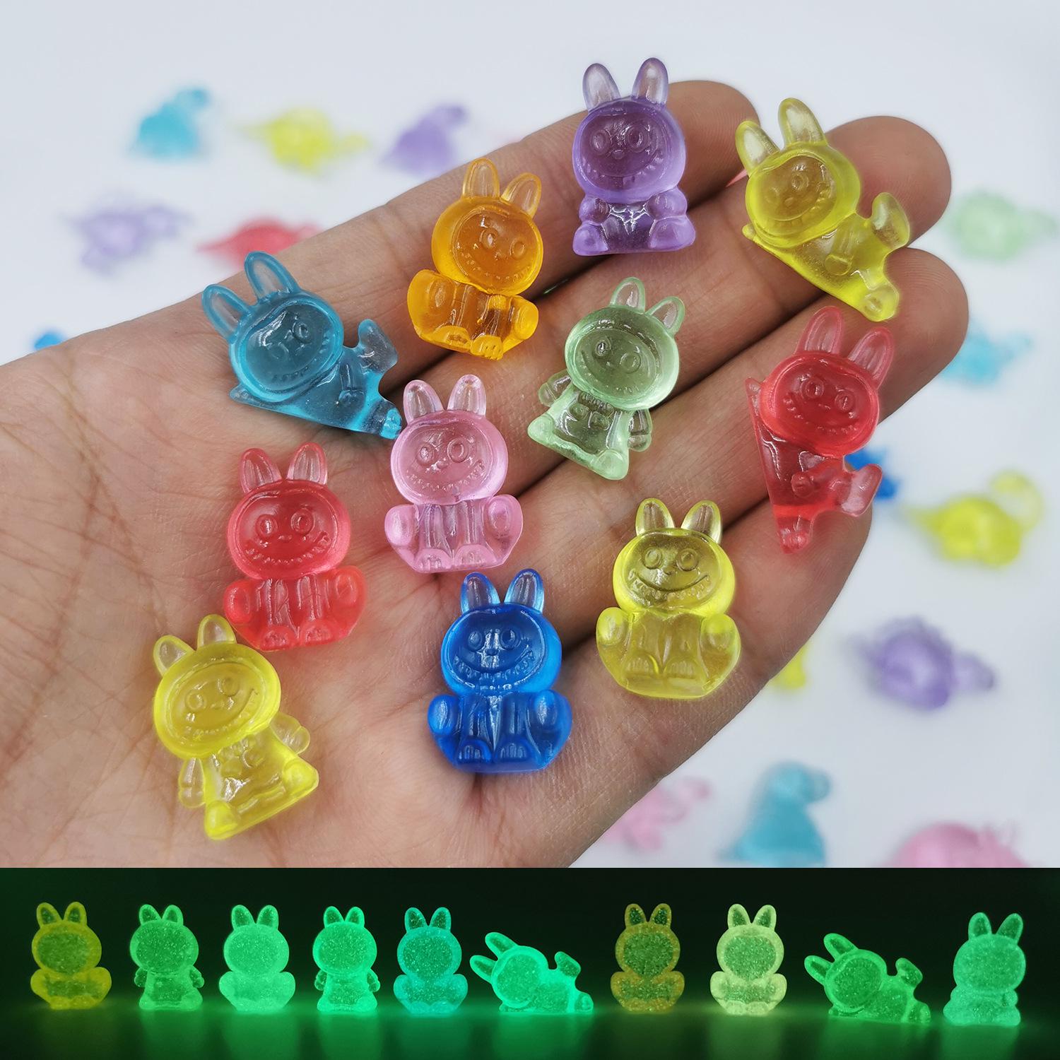 Mini Glowing Resin Ornaments: Duckling, Puppy, Turtle, Dinosaur