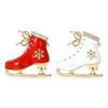 Fashionable Winter Sports Brooches Ski Skate Shoe Pins for Women Unisex Casual Outfit Accessories Gift