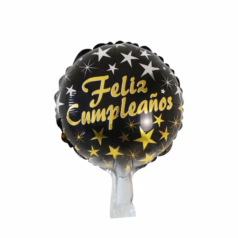 10Pcs Feliz Cumpleaños Día AIr Globos 10inch Colorful Mini Spanish Happy Birthday Foil Balloons Home Party Decorations Kids Gift