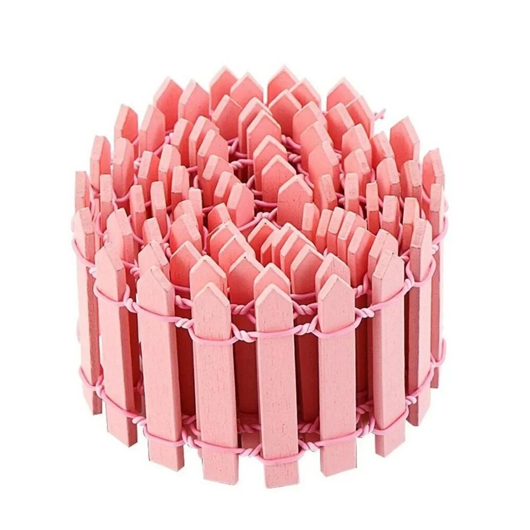 

Маленький забор для дома 1 шт. Моделирование 5*100 см Гладкий DIY Украшение Украшение Сад Дом Дом Сад Ландшафт розовый