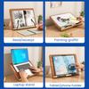 Wooden Book Stand 8 Levels Adjustable Reading Holder with Page Clip Multi-functional Music Score Cookbook Recipe Laptop Tablet Holder