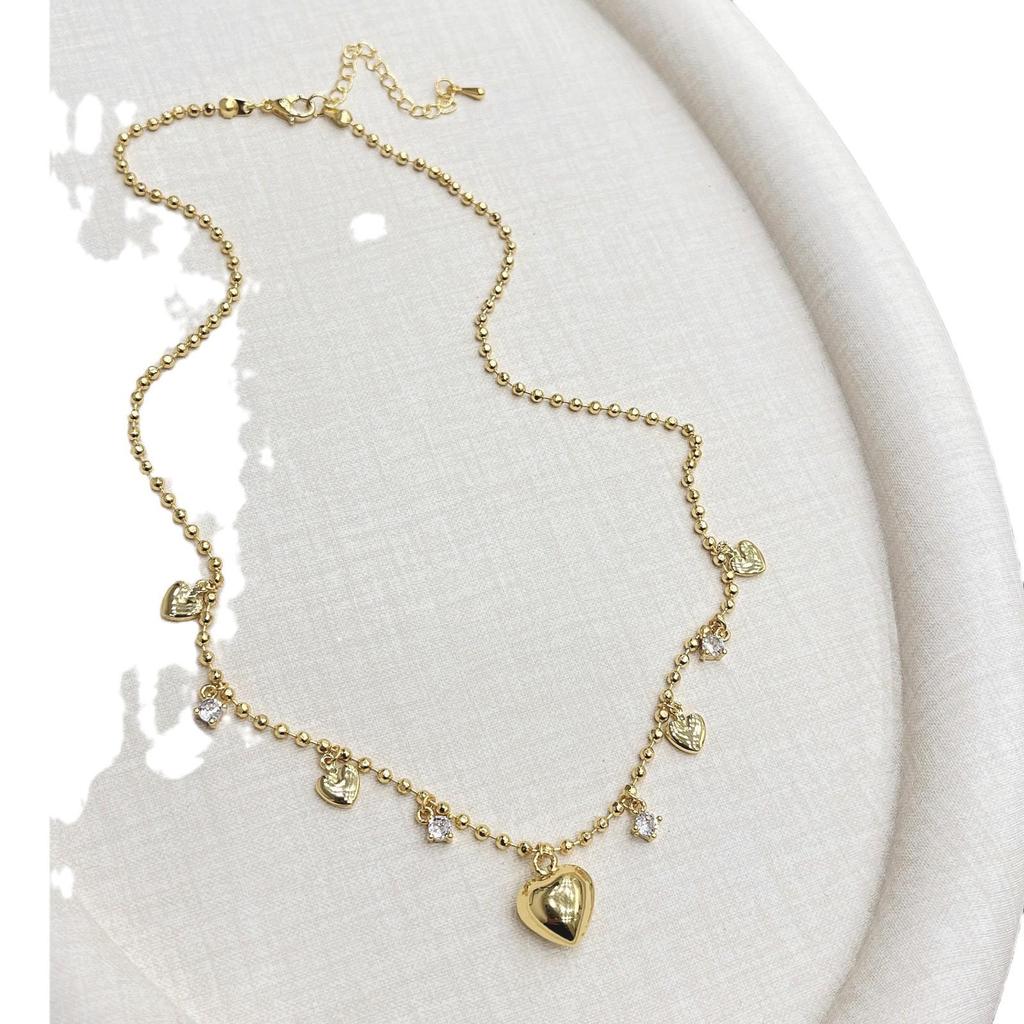 Franskt Retro Zirkon Kotte Halsband - Borstad Medeltida Stil, High-End, Mångsidigt, Elegant.