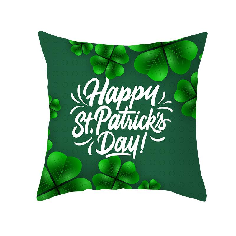 St. Patrick's Pillowcase Home Sofa Peach Leather Velvet Printed Cushion Cover Ireland National Day Cushion Cover