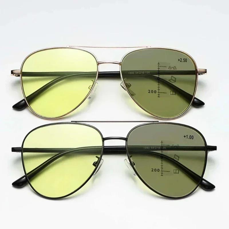 Óculos de Leitura Multifocais Progressivos para Mulheres Homens Moda Tendência Mudança de Cor Visão Noturna Óculos de Grau Óculos de Sol