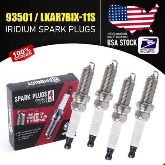 Premium 4pcs Replace For NGK 93501 LKAR7BIX-11S Iridium Spark Plugs OEM Quality