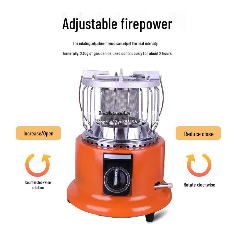 Multifunctional Outdoor Gas Heater & Ice Fishing Stove - Natural & Liquefied Gas, Rapid Heating, Energy-Saving