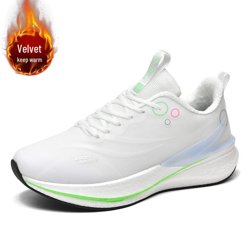 

Men s Fleece-Lined Carbon Plate Running Shoes: Winter Warmth & Speed Racing 42