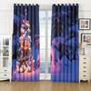 Cartoon Christmas Happy New Year Star Red Ball Kids Window Curtains Blinds for Living Room Bedroom Kitchen Door Home Decor 2Pcs