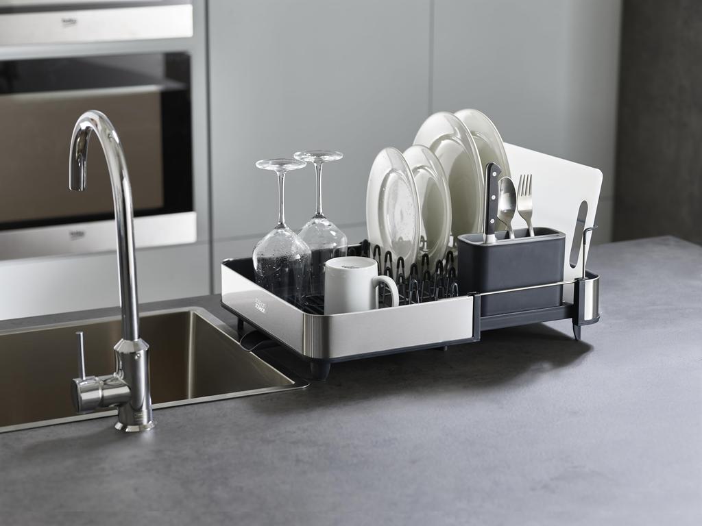 Joseph Joseph Drainer Rack Extended Steel Tableware Dish Stand Basket Gray 85153 [Genuine Product]