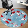 1pc Goldfish Pond Office Round Rug, Non-slip, Soft and Durable Office Rug for Interior Decoration, Perfect for Office, Beautiful Decoration yy26032404