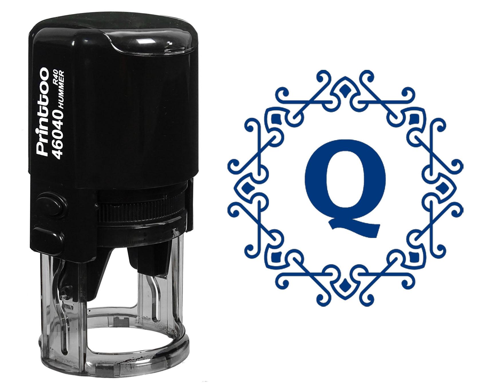 

Printtoo Office Stationary Octagon Celtic Swirl Frame Alphabet Q Monogram Initial R-40 Self Inking Rubber 30 mm Diameter (Approx) синій
