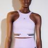 Adidas X Stella Mccartney Stella Mccartney Trupace Běžecký Crop Top s Patchworkem s Logem Písmen Dámské Topy Růžová Fialová IP9142