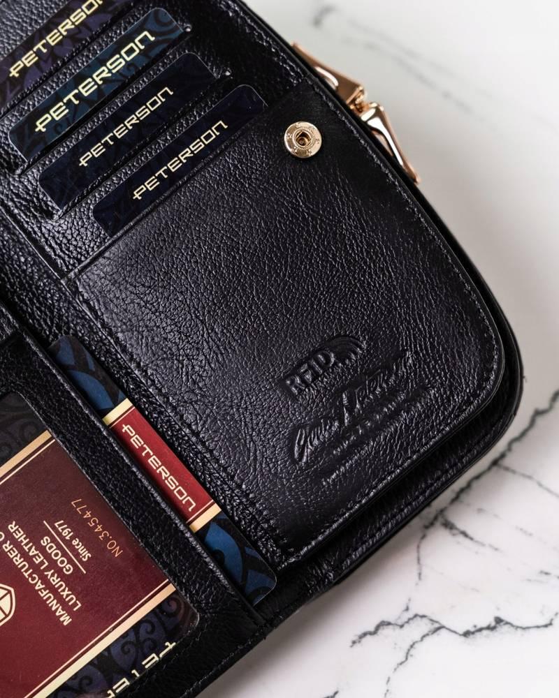 Large women's wallet made of natural leather - Peterson