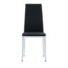 Set di 4 sedie da pranzo, nere, ecopelle PU con motivo a rombi, gambe in metallo, sedia moderna per cucina, soggiorno, caffè e ufficio domestico