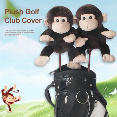 Yousheng Plush Monkey Golf Club Headcover Soft Stuffed Animal Golf Club Head Cover for Driver And Woods Golfing Accessory