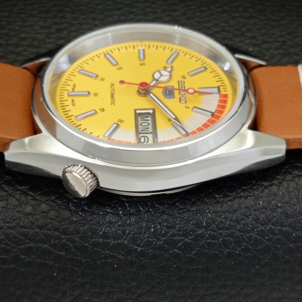 JAPAN VINTAGE REFURBISHED SEIKO 5 AUTOMATIC 6309A MENS YELLOW WATCH A441145-4 Sk-a441145