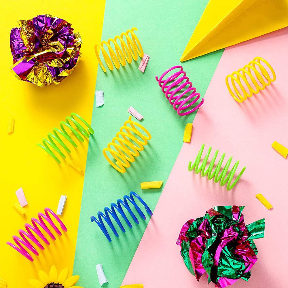 14 Pack Spring Paper Hair Ball Cat Toy Set Cat Toy Interactive Pet Products for Cat Toys Pet Accessories