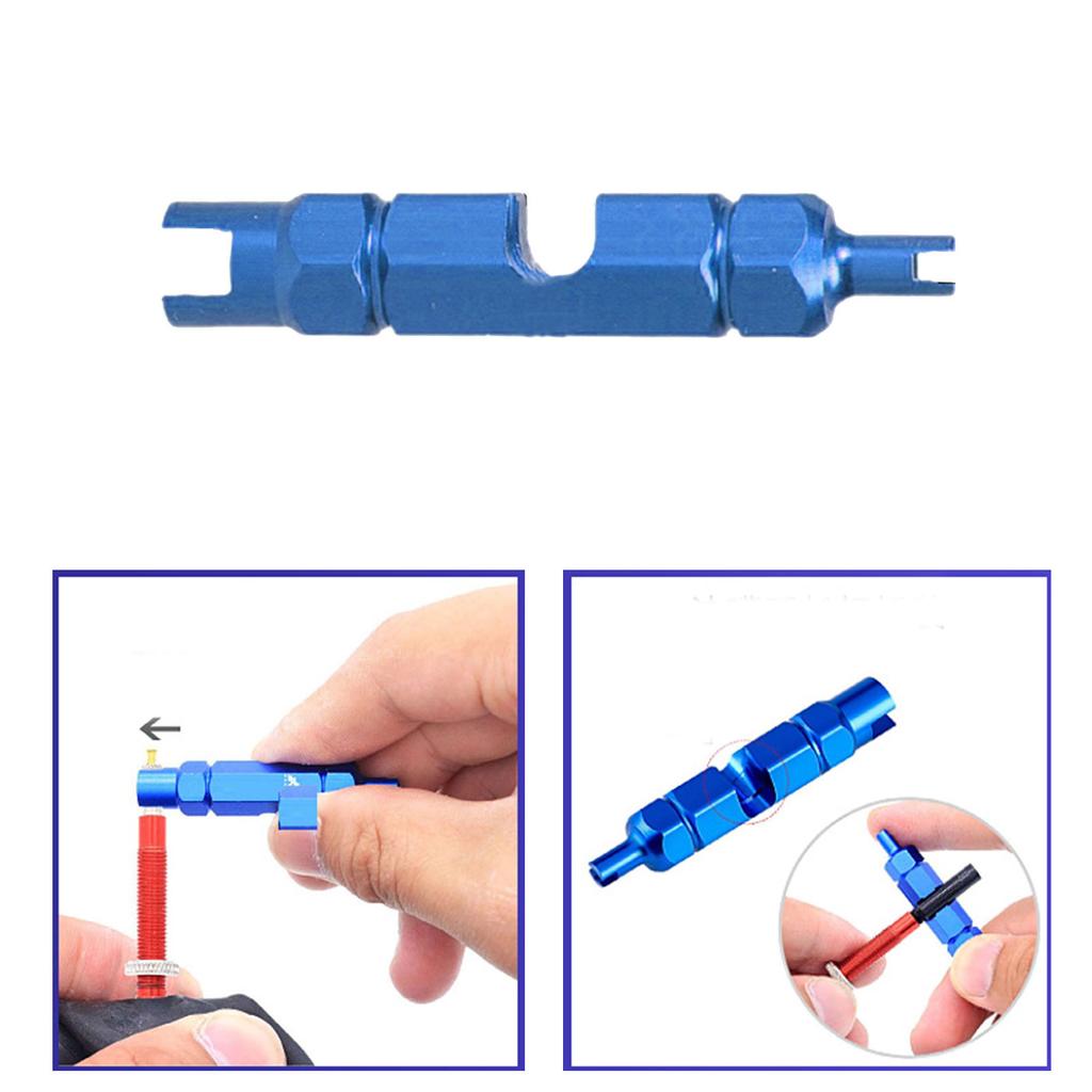 Fahrradventilschlüssel zum einfachen Aus- und Einbau von Reifenventilen Leichtes Reparaturwerkzeug aus Aluminiumlegierung