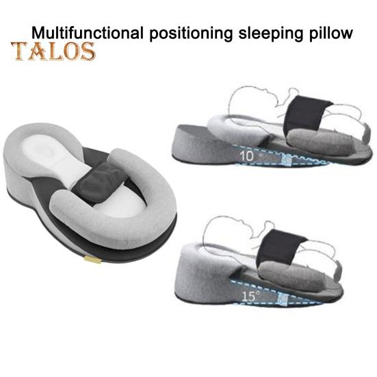 Baby Feeding Support Pillow Infant Lounger Reflux Wedge with Safety Strap Baby Breastfeeding Bottle Feeding Pillow Portable Baby Cushion