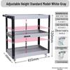 Adjustable 3-Tier Hand-Push Tool Cart for Auto Repair - Multi-Functional Mobile Workshop Storage.