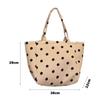 Polka Dot Print Canvas Tote Bag Stripes Print Canvas Material Large Capacity Tote Check Print Large Capacity Printed Canvas Bag