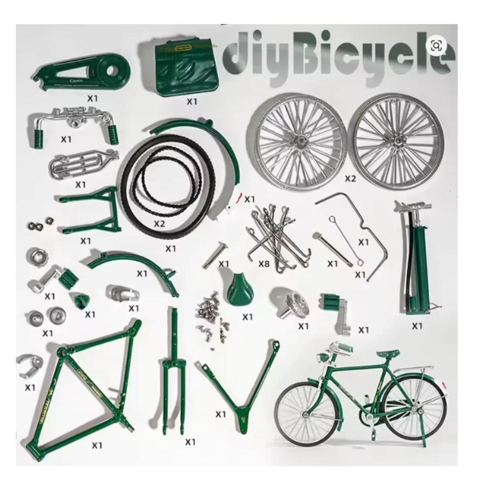 New 1/10 Miniature Alloy Model Bicycle Diecast Metal Bike Adult Simulation House Decor Fun Crafts Collection Ornaments Gifts