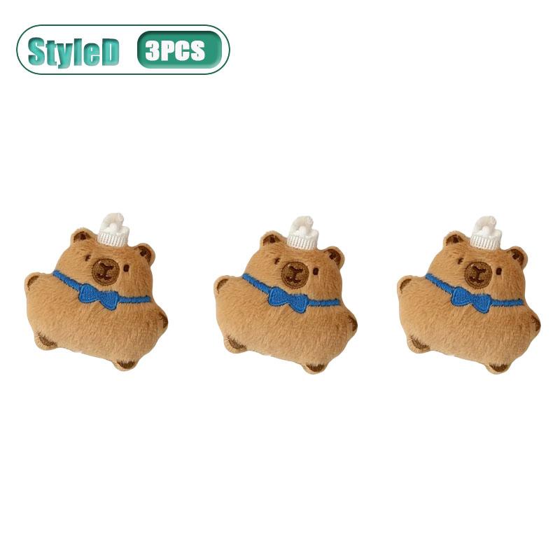 1-10PCS Adorable Capybara Plushie Keyring Funny Bread Topper Anime Style Fluffy Hanging Toy Cute Food Decor For Teens
