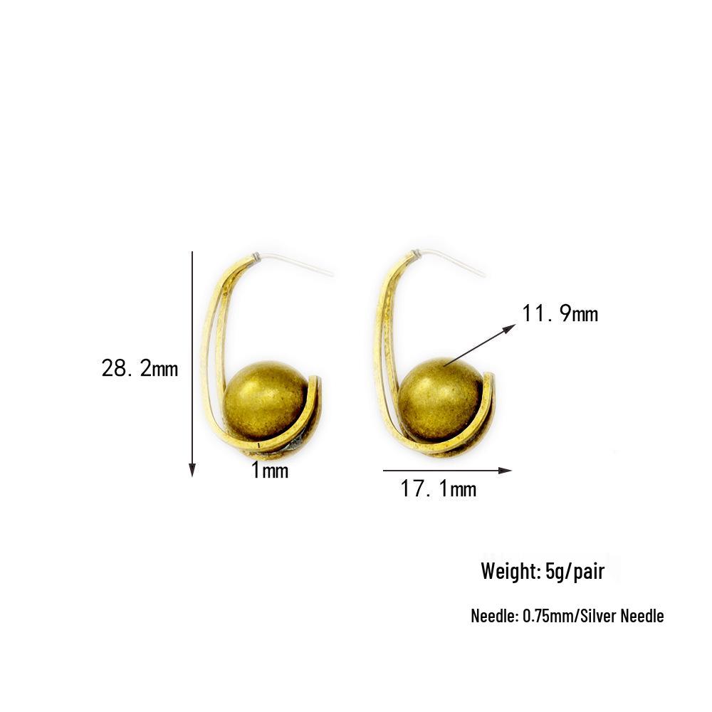 2026 Brass Bow Flower Earrings: Round Bead Dangle with Earring Backs for Women Brass Raw