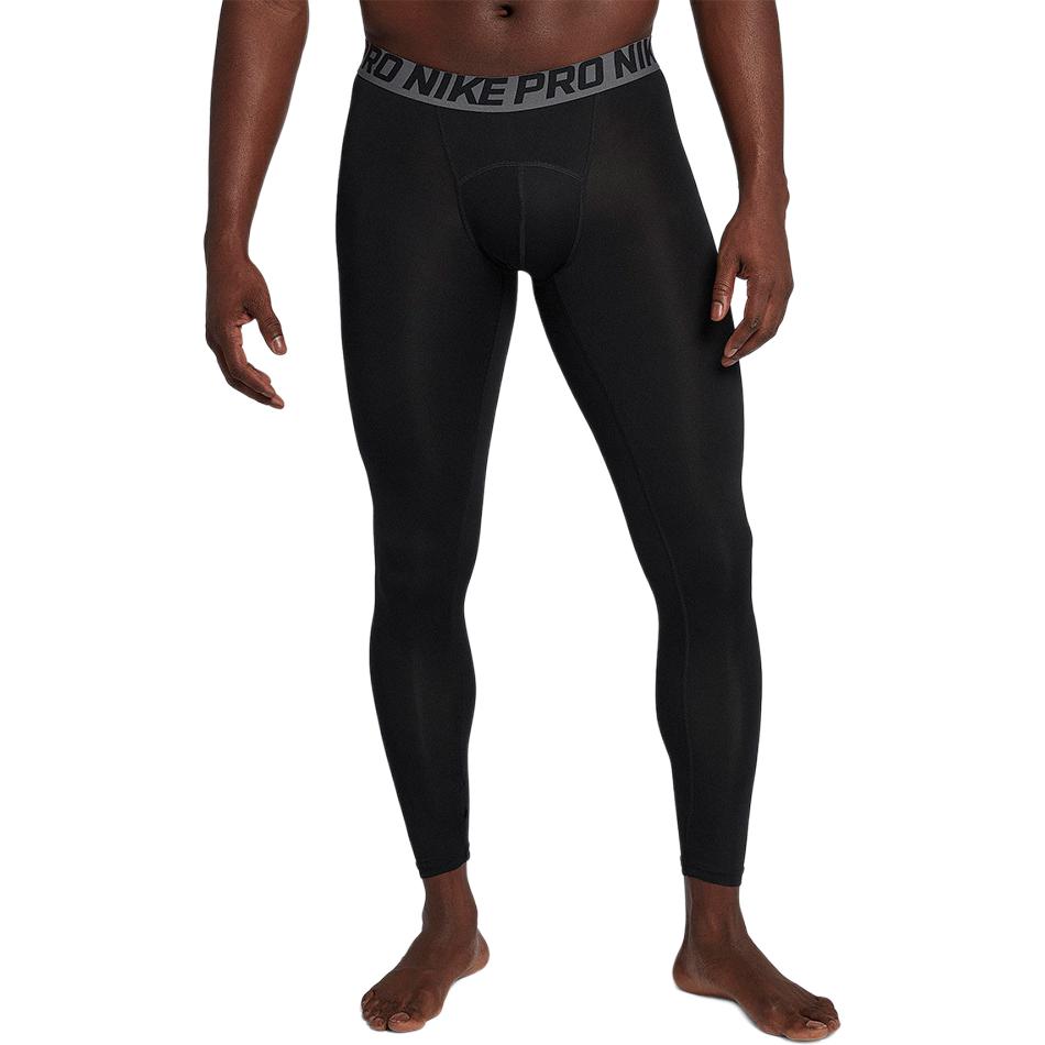 Nike Solid Logo Print Compression Fitness Pants Men Bottoms Black 703098-010