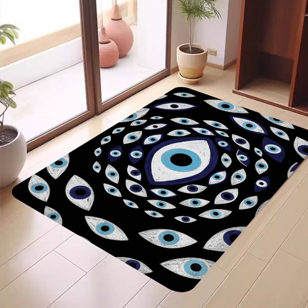 Böser Blick Vintage Fußmatte Nordischer Stil Schlafzimmer Wohnzimmer Fußmatte Haus Balkon Anti-Rutsch Alfombra