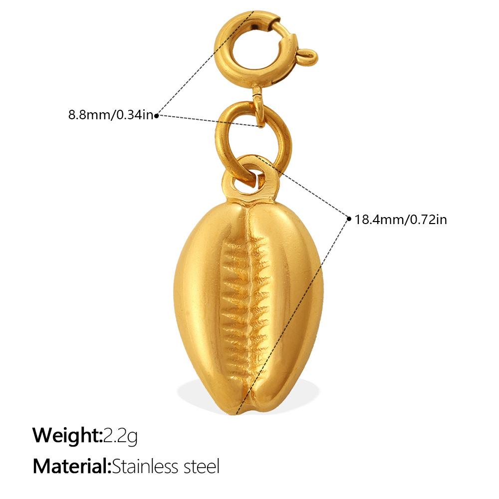 Ocean Series Beach Wind Diy Sea Turtle Sea Horse Shell Jewelry Buckle Pendant Stainless Steel Gold-Plated Accessories