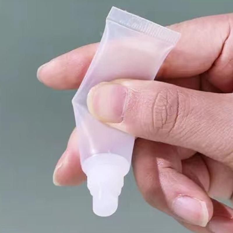 Clear Plastic Refillable Lip Balm Tubes Angled Nozzle for Precise Application Small Cosmetic Containers Empty Bottle
