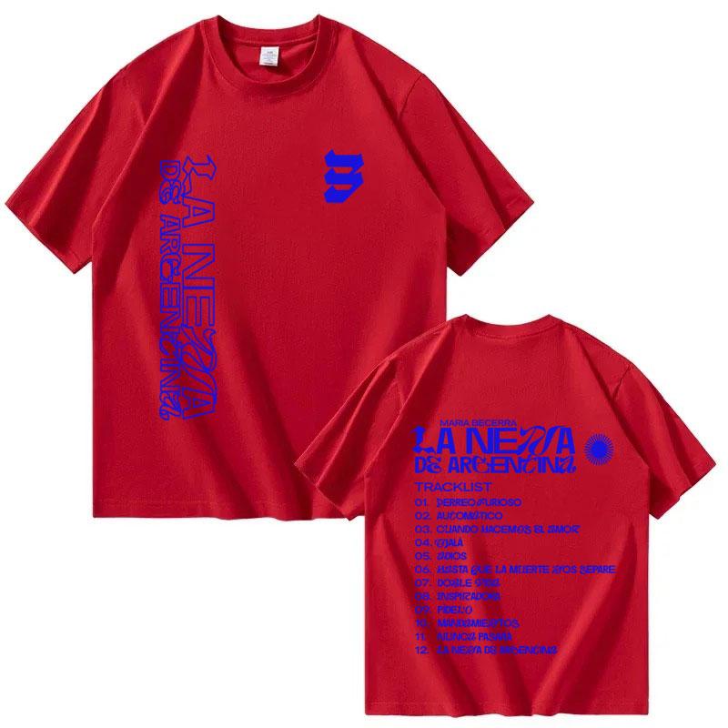 Singer Maria Becerra La Nena Album 2025 Fashion High Quality Oversized Tshrit Mens Women Shortsleeve Tshrits Casual Tops Unisex