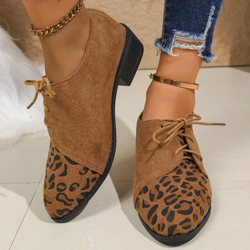 Fashion Comfortable Faux Suede Low Heel Pumps Women Solid Color Lace Up Loafers Woman Plus Size 36-43 Pointed Toe Casual Shoes Female