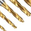 6PCS Hex Shank Tap Drill Bit Set High Speed Steel Spiral Threading Tapping Chamfering Bits