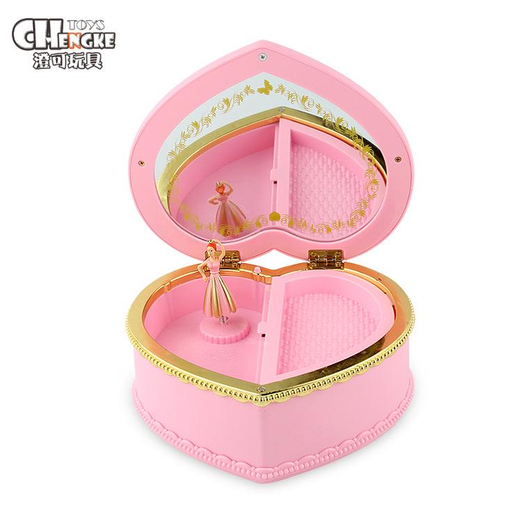 Girl Rose Peach Heart Rotating Music Box Play House Princess Series Toy Birthday Gift