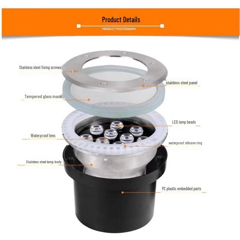 Mengpao Round LED Buried Step & Underwater Light