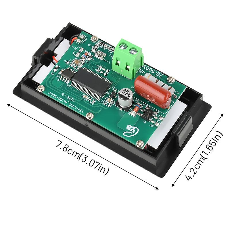 2-wire Blue Digital LCD AC 80-500V Volt Panel Voltage Meter Voltmeter Circuit Power Supply