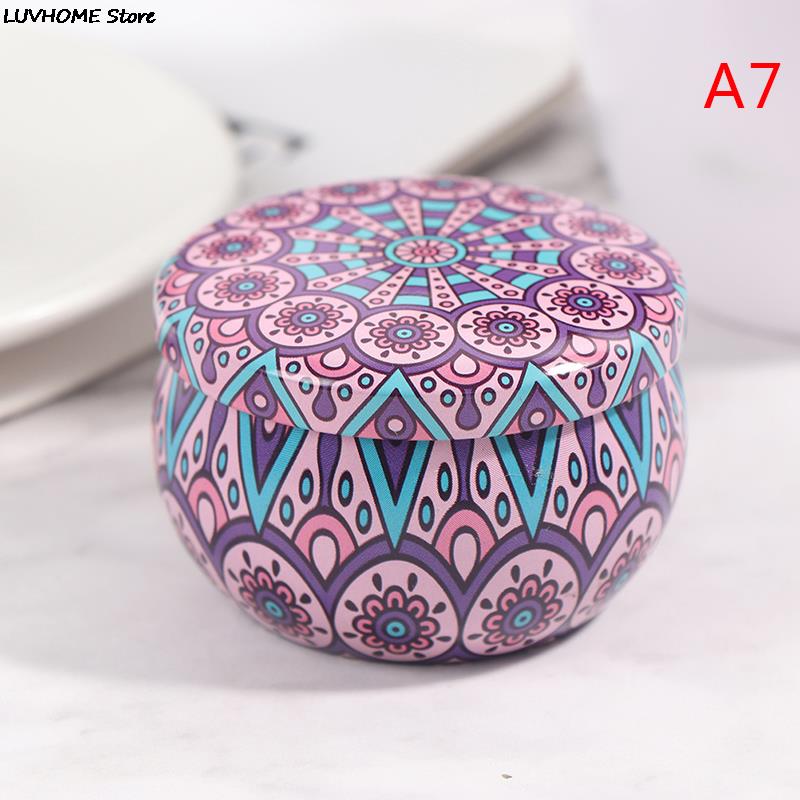 Retro Luxury Candle Jars Holder Storage Case Empty Tin Box Round Container with Lid Small Diy Candle Making Wedding Sweet Gifts
