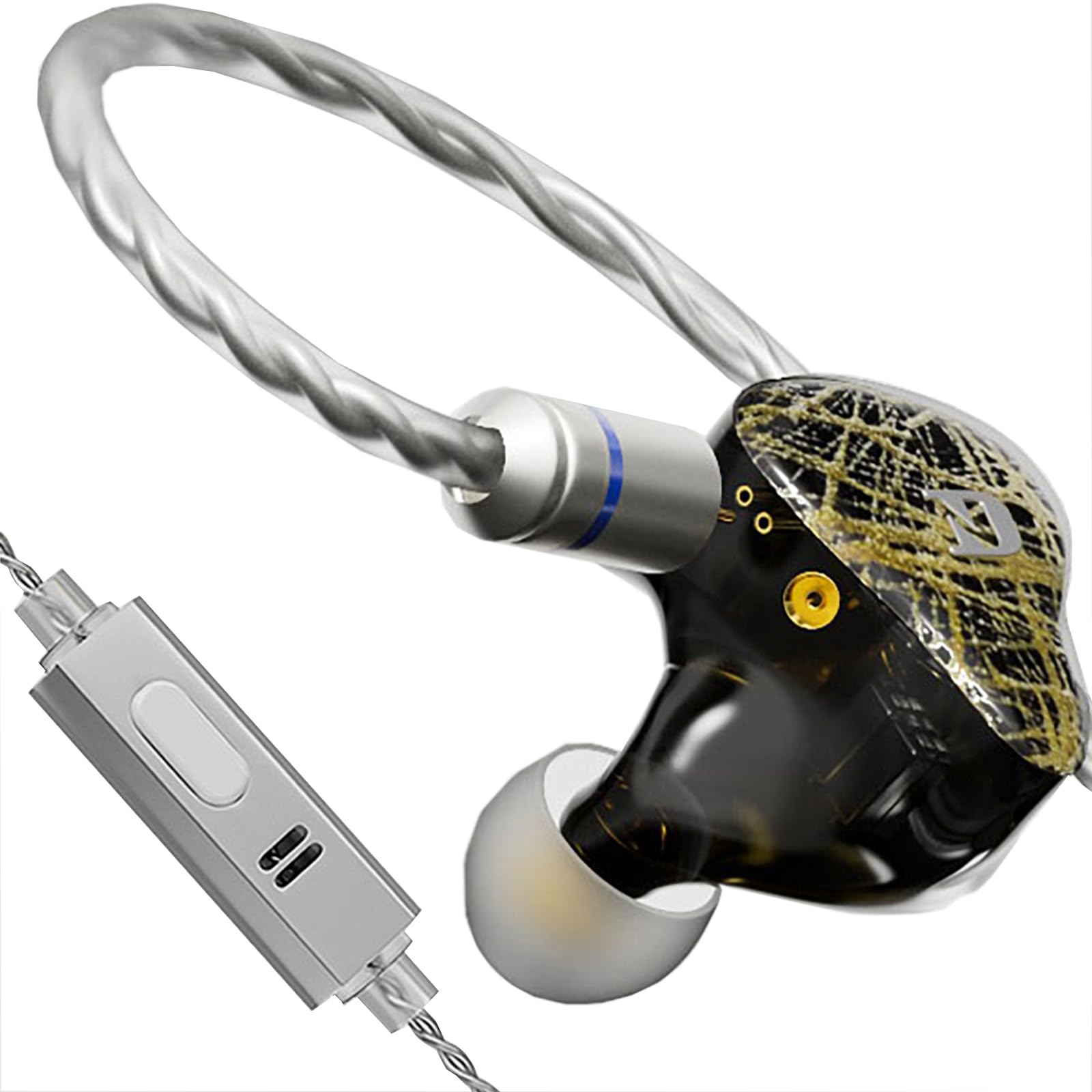 

LINSOUL ND-001 Hybrid (1DD+4BA) High-End Re-Cableable Earphones Designed for Music Lovers. Resin Material for Comfort, Carefully Tuned Construction,