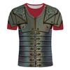 T-shirt Sportiva da Uomo a Maniche Corte Traspirante ad Asciugatura Rapida con Stampa 3D Medievale di Armatura da Cavaliere, Abbigliamento Trendy Street Casual Cosplay