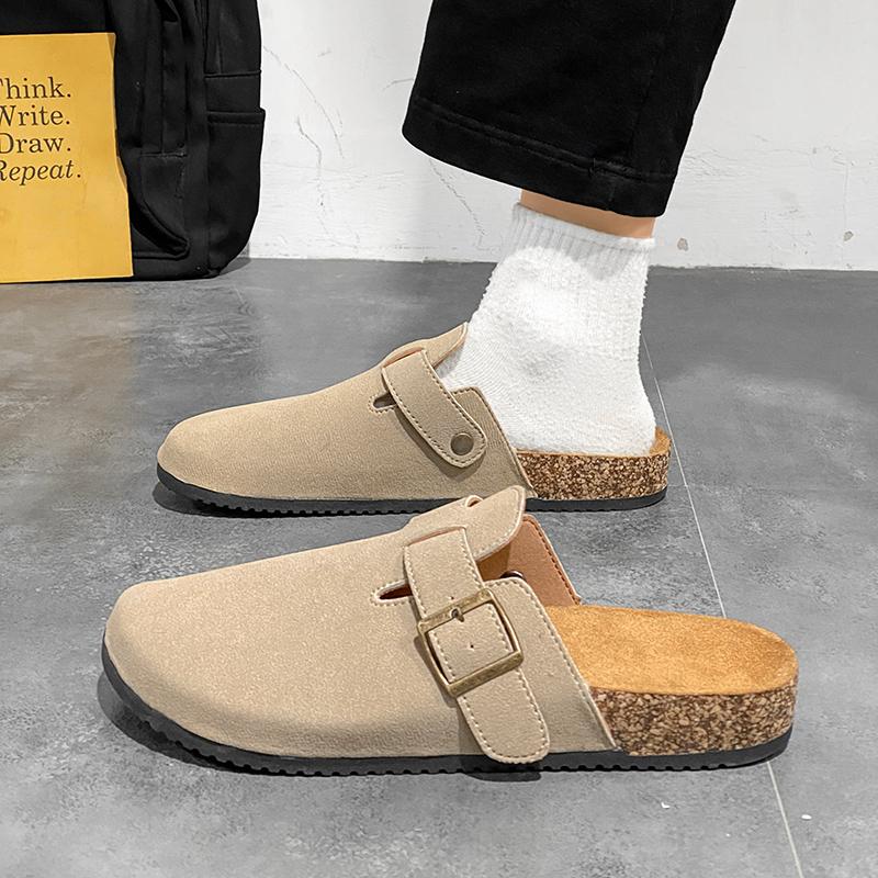 Crestar Fashion Clogs Slippers For Women Classic Suede Men Mules Cork Footbed Leather Potato Shoes With Arch Support Beach Slide