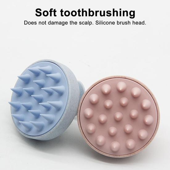 Shampoo Brush Soft Silicone Scalp Massager with Anti-Slip Base Hanging Hole Hair Growth Promotion Hair Care Tool