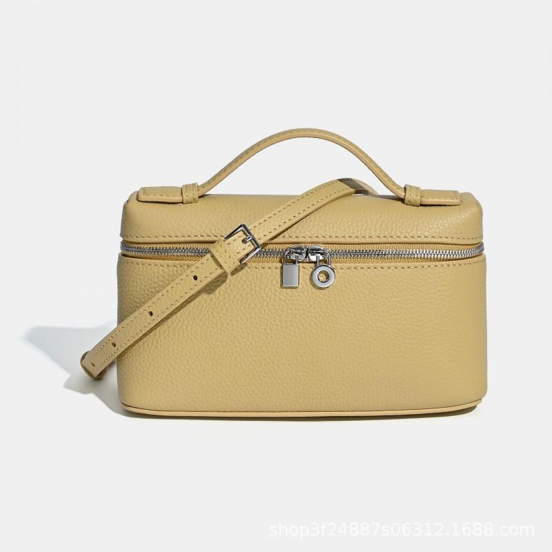 First-layer Cowhide LP19 Small Lunch Box Leather High-end Portable Single-shoulder Cross-body Makeup Female Bag