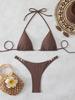 Biquíni Sexy 2026 Corrente Feminina Roupa de Banho Feminina Tanga Conjuntos de Micro Biquínis Peça Dupla Traje de Banho Nadar para Roupa de Praia