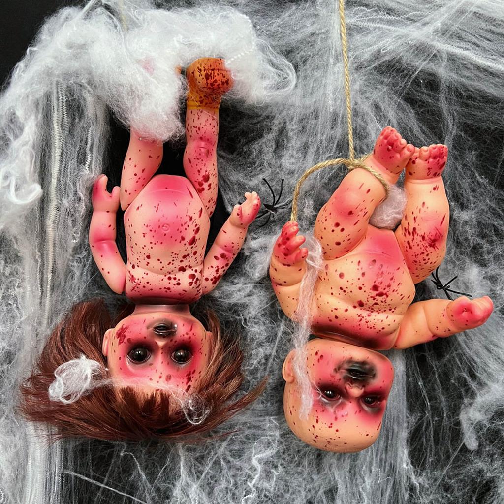 Set of 2 Festive Halloween Blood Baby Dolls Home Decor Perfect for Halloween Christmas Celebration Thrills for Home