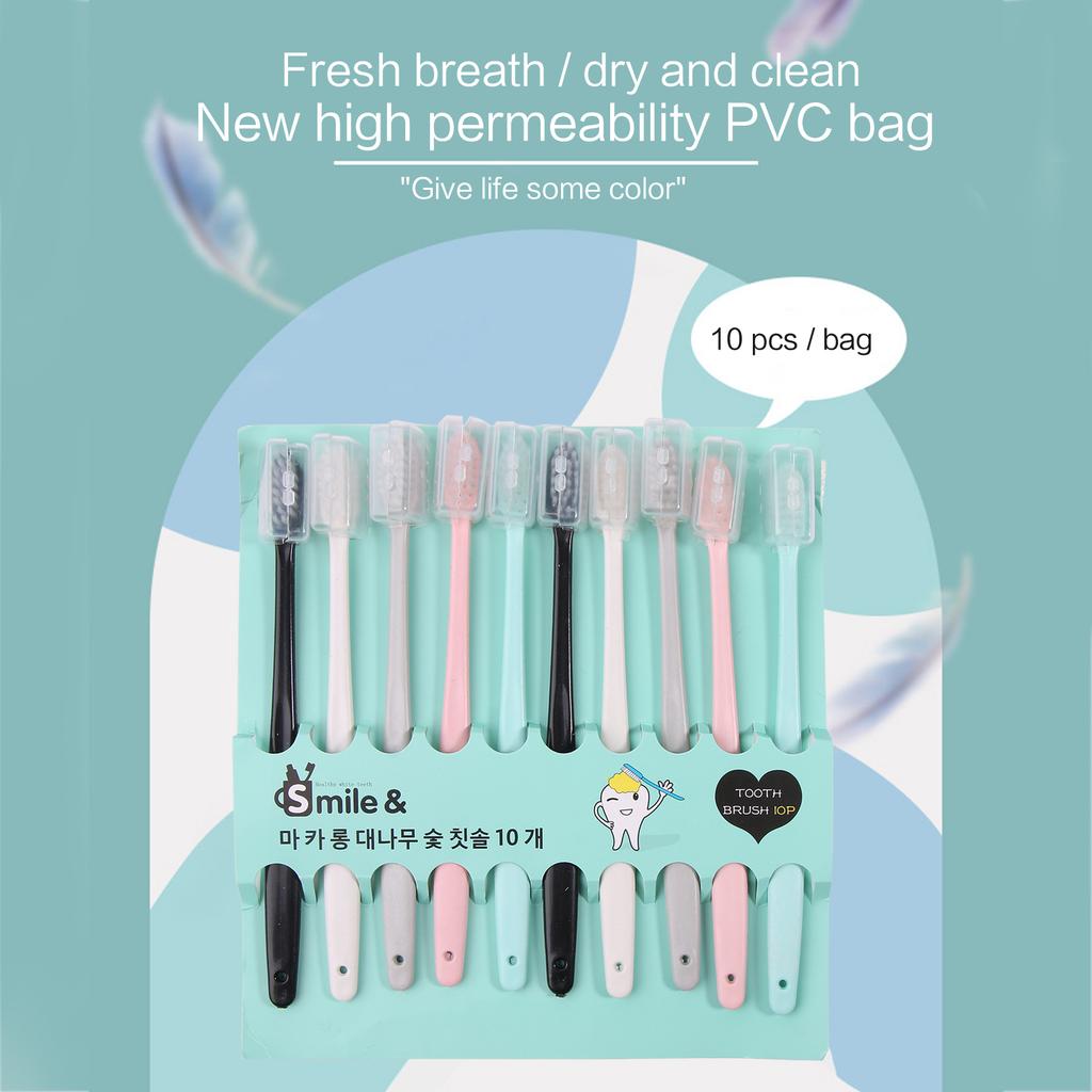 Macaron Toothbrush Set Soft Bristles With Protective Cover Oral Care Tools