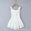 French Niche White Romantic Lace-up Embroidered Suspender Vest A-word Short Skirt Women's Waist Cake Dress