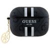 Etui Do AirPods Pro 2 Guess 4G Printed Stripes Charm Czarne
